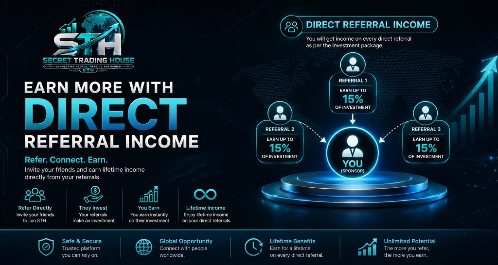 Secret Trading House — Earn more with direct referral income